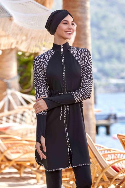 Lycra Full Coverage Modest Swimsuit Pavlına 4541 Black