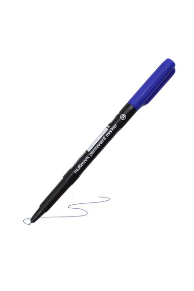 Permanent Acetate Pen with Eraser S Tip Blue F1541