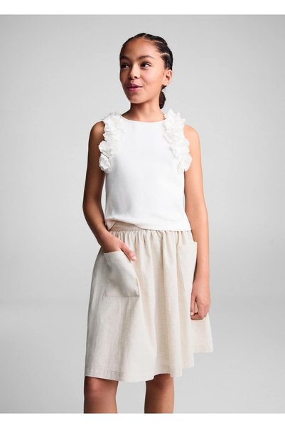 Linen Skirt with Pockets