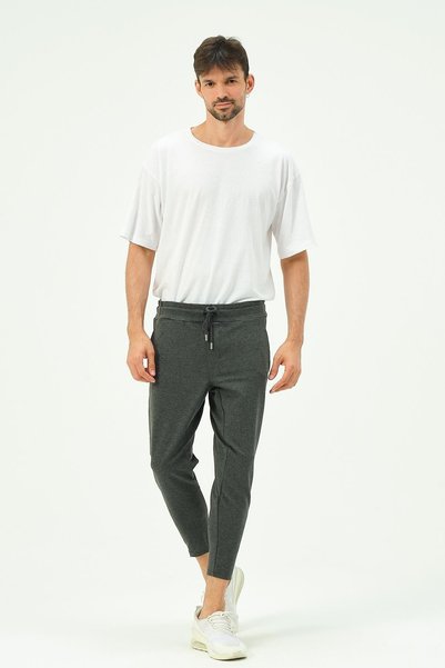 Men's Zippered Leg Back Pocket Sweatpants 782 Anthracite