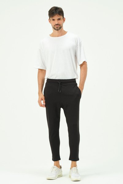 Men's Loose Cut Straight Leg Sweatpants 785 Black