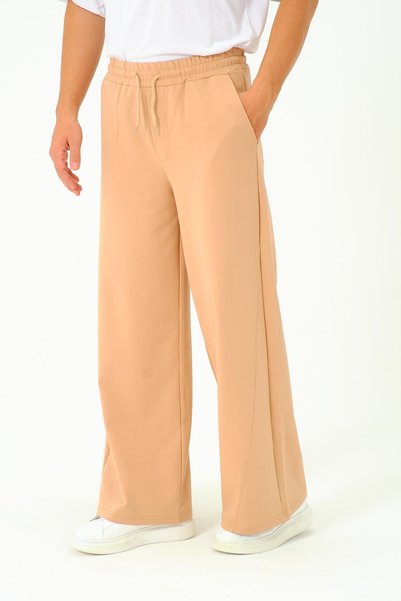 Men's Oversize Elastic Baggy Sweatpants 786 Milky Brown