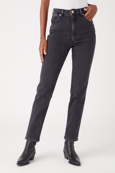 Slim Fit High Waist Black Stretchy Walker Jean Denim Jeans