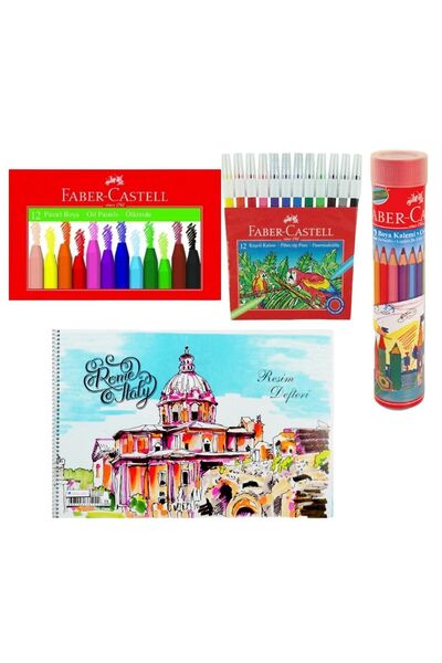 Crayon Felt Paint Metal Tube Dry Paint 12 Li and Painting Notebook