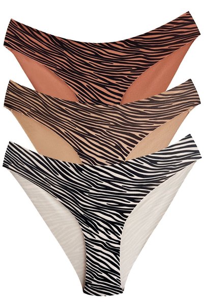 Basic Patterned Laser Cut Women's Bikini Panties 3-Pack-1