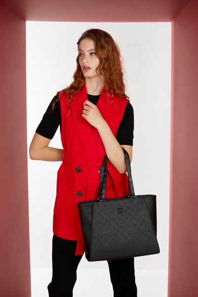 New Black Print Women's Shoulder Bag 05Po22Y1554