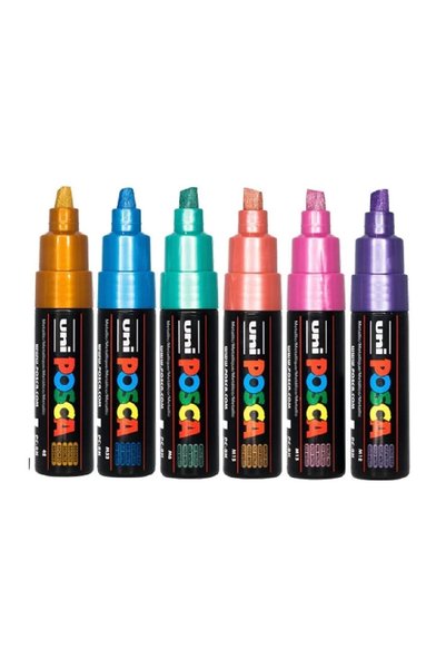 Posca Pc-8k Water Based Coloring Marker Metallic Colors 6 Colors