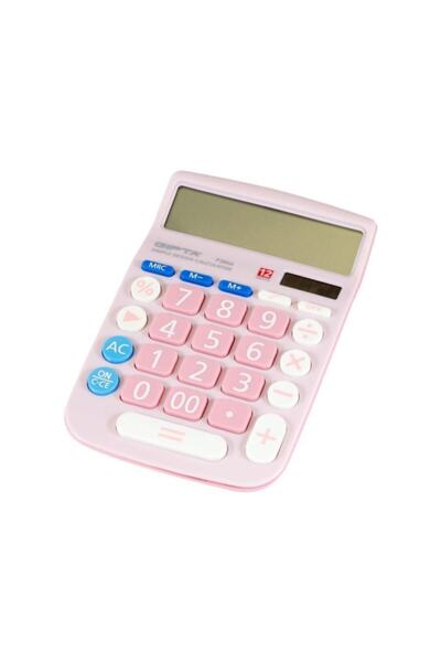F3046 12 Digit Calculator Pink