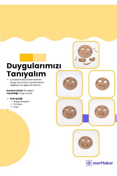 Let's get to know our feelings, stem education set, paintable model for children