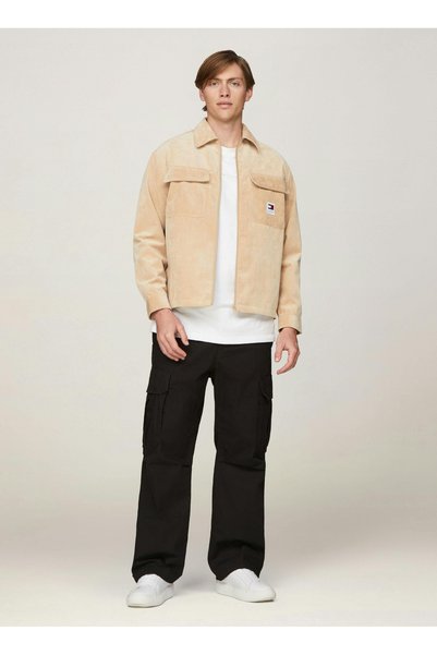 Normal Cream Embroidered Men's Shirt Dm0Dm19515Ybh Chunky Corduroy Os