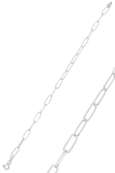 Silver Paperclip Bracelet Sgtl12264Rodaj