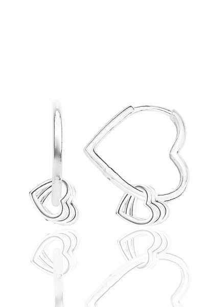 925 Sterling Silver Rhodium Plated Exclusive Design Dangle 20 mm Heart Earrings Sgtl12401Rodaj