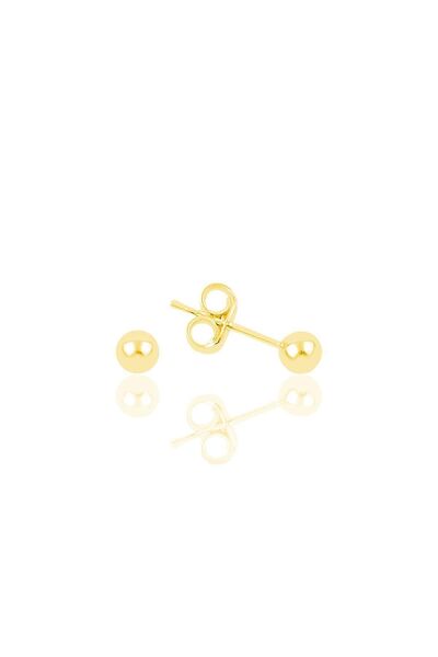 Silver Gold Gilded 3 mm Silver Ball Earrings Sgtl11479Gold