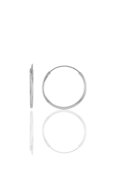 Silver 18 mm Hoop Earrings Sgtl10672Rodaj