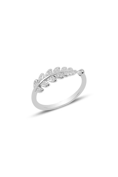 Silver Adjustable Leaf Model Ring Sgtl9947