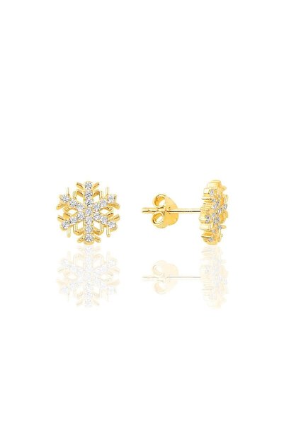 Silver Gold Gilded New Snowflake Earrings