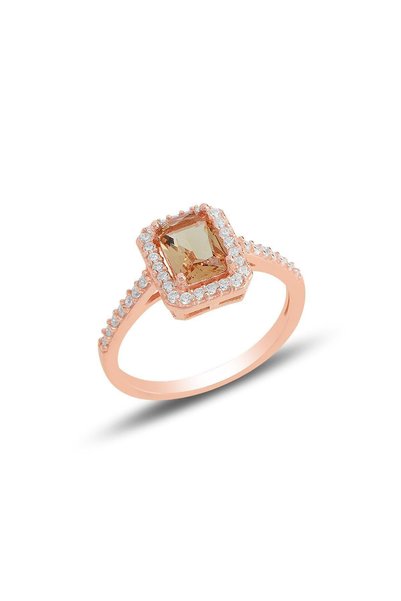 Silver Rose Color Changing Zultanite Stone Baguette Cut Ring Sgtl10675