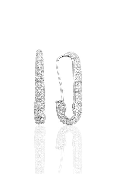 Silver Hairpin Hook Earrings Sgtl10145Rodaj