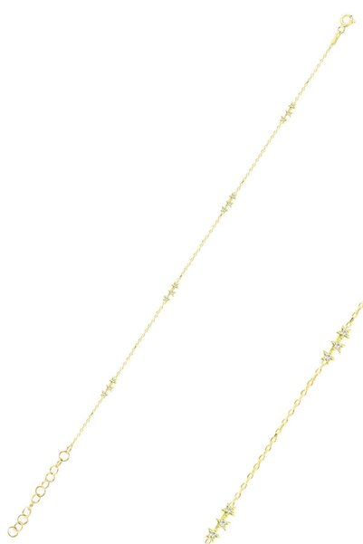 Silver Gold Gilded Zircon Stone Shooting Star Bracelet Sgtl12503Gold