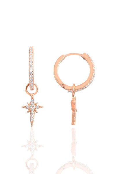 Silver Polar Star Hoop Earrings Sgtl10142Polar