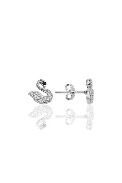 Silver Rhodium Plated Earrings with Zirconia Stones Sgtl12330Rodaj