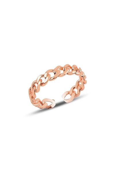 Silver Adjustable Rose Chain Model Ring Sgtl9959Rose