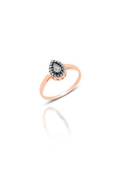 Silver Zircon Stone Diamond Mounted Drop Ring Sgtl9005Ring