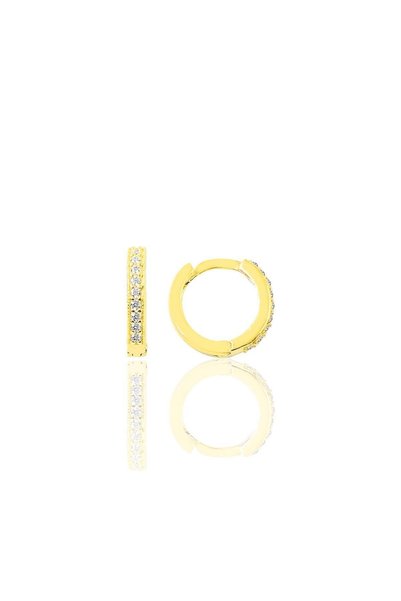 Silver Gold Gilded Zircon Cubic Zirconia 10 mm Hoop Earring Tragus Piercing Helix Cartilage Earring
