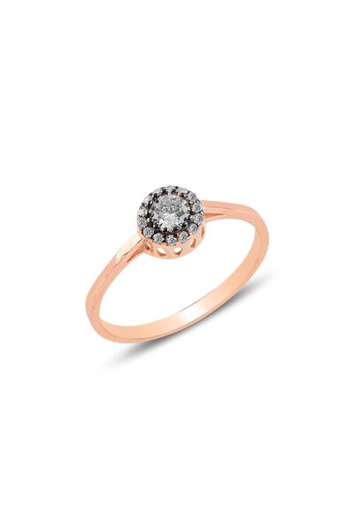 Sterling Silver Rose Diamond Mounted Round Ring. Sgtl11468