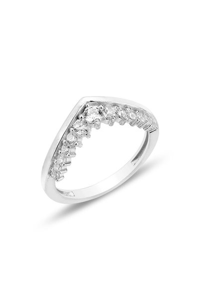 Silver Rhodium Zircon Stone Glitter Passion Ring Sgtl12370Rodaj