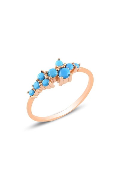 Silver Rose Turquoise Stone Lady Silver Ring Sgtl10616