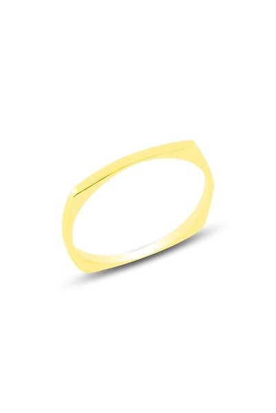Silver Gold Gilded Plain Delicate Silver Ring Sgtl10617