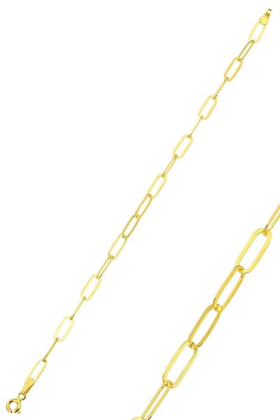 Silver Gold Gilded Paper Clip Bracelet Sgtl12264Gold