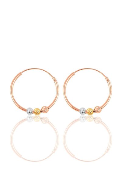 Silver 18 mm Colorful Dorical Hoop Earrings Sgtl10335Rose