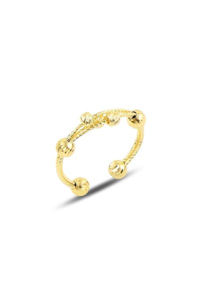 Silver Gold Gilded Adjustable Dorica Ring Sgtl9878Gold