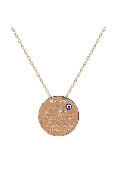 925 Sterling Silver Rose Ayetel Kursi Lettered Necklace Sgtl2713