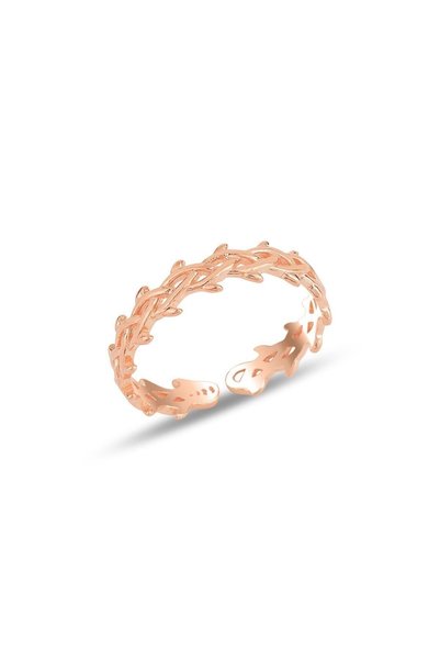 Silver Rose Adjustable Mesh Ring Sgtl11680Rose