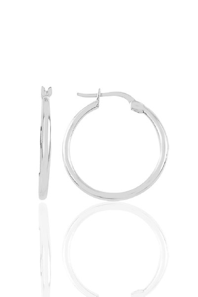 Silver 29 mm Charnel Hoop Earrings Sgtl10939Rodaj