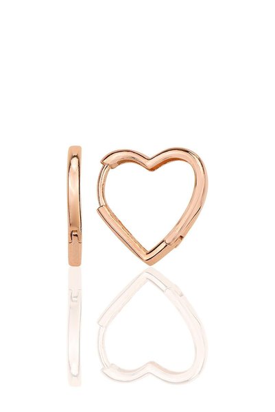 Silver Rose Special Design 16 mm Heart Earrings Sgtl12283Rose