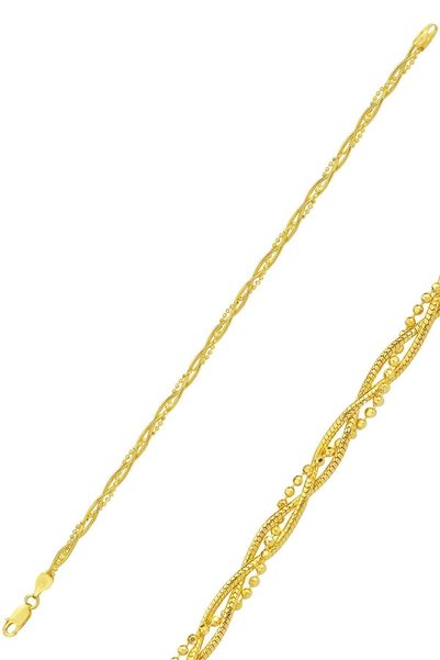 Silver Gold Gilded Bulk Italian Bracelet Sgtl12430Gold