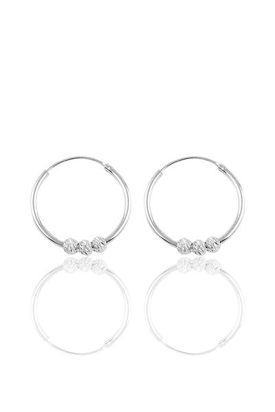 Silver 18 mm Dorical Hoop Earrings Sgtl10336Rodaj