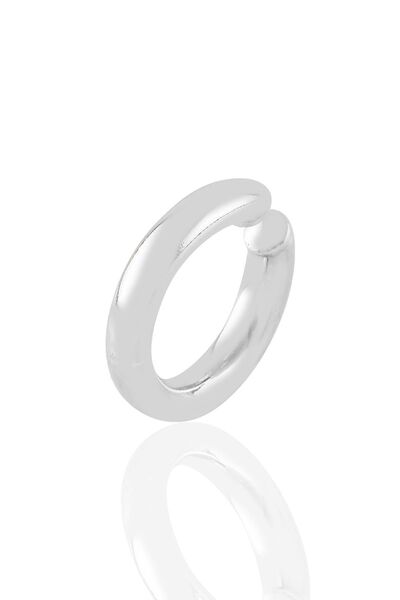 Women's Silver Plain Compression Cartilage Earrings Sgtl10887Rodaj