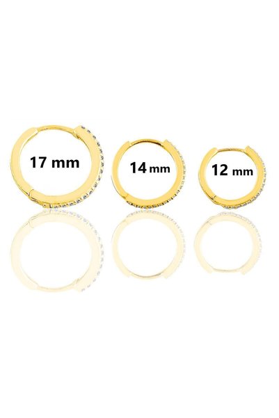 Silver Gold Gilded Zircon Stone Three Dimensional Hoop Earrings Sgtl11163Gold