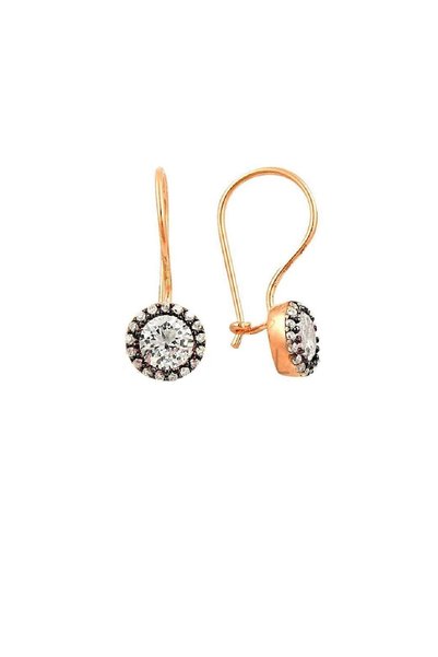 Silver Diamond Mounted Safety Earrings Sgtl10069Byz