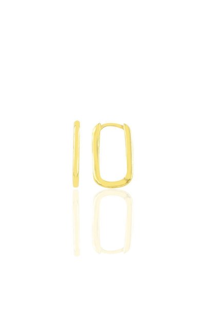 Silver Gold Gilded 17 mm Plain U Model Earrings Sgtl10934Gold