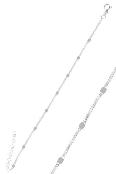 Silver Sequin Gourmet Chain Bracelet Sgtl10661Rodaj
