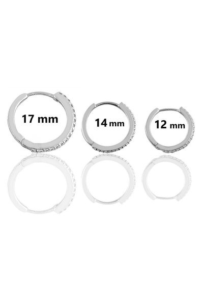 Silver Rhodium Zircon Cubic Zirconia Three Dimensional Hoop Earrings Sgtl11163Rodaj