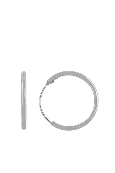 925 Sterling Silver 14 Mm Hoop Earrings