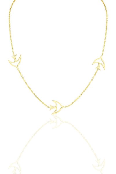 Silver Gold Gilded Seagull Pendant Sgtl12319Gold