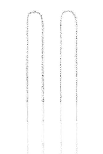 Silver Chain Earrings Sgtl10351Rodaj